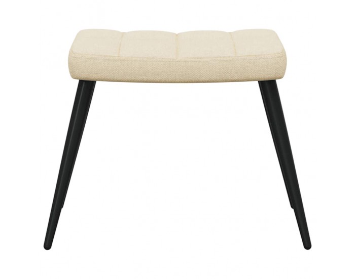 Sonata H Релаксиращ стол с табуретка, кремав, плат