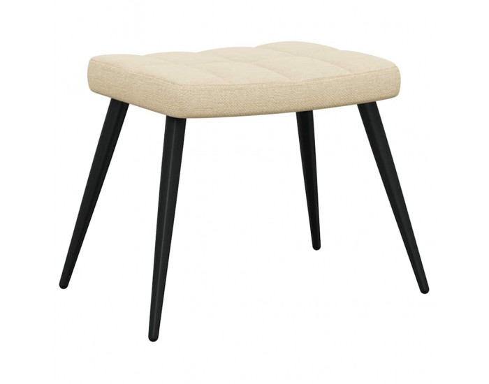 Sonata H Релаксиращ стол с табуретка, кремав, плат