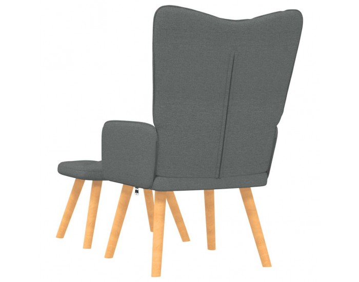 Sonata H Релаксиращ стол с табуретка, тъмносив, плат