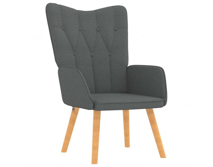 Sonata H Релаксиращ стол с табуретка, тъмносив, плат