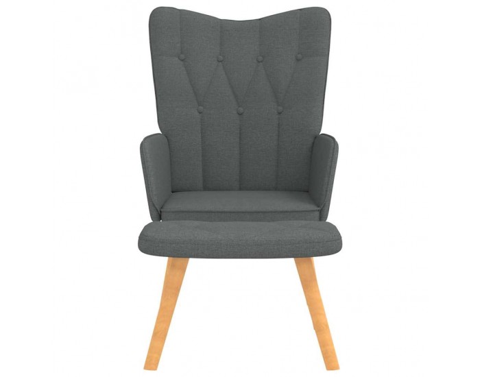 Sonata H Релаксиращ стол с табуретка, тъмносив, плат