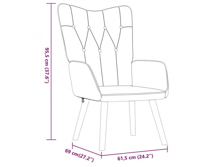 Sonata H Релаксиращ стол с табуретка, кафяв, плат