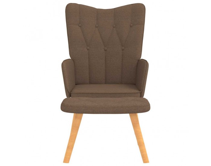 Sonata H Релаксиращ стол с табуретка, кафяв, плат