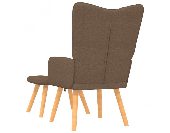 Sonata H Релаксиращ стол с табуретка, кафяв, плат