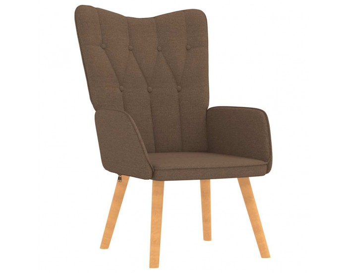 Sonata H Релаксиращ стол с табуретка, кафяв, плат