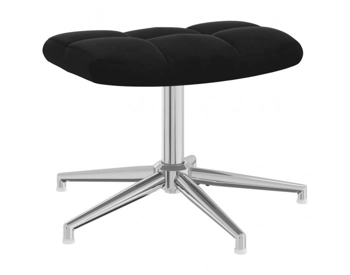 Sonata H Стол за релакс с табуретка, черен, кадифе