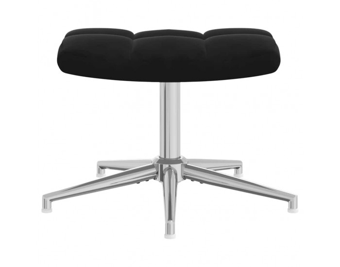 Sonata H Стол за релакс с табуретка, черен, кадифе