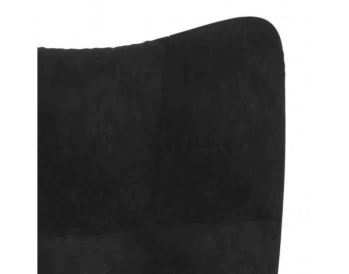 Sonata H Стол за релакс с табуретка, черен, кадифе