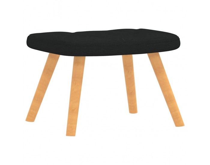 Sonata H Релаксиращ стол с табуретка, черен, плат