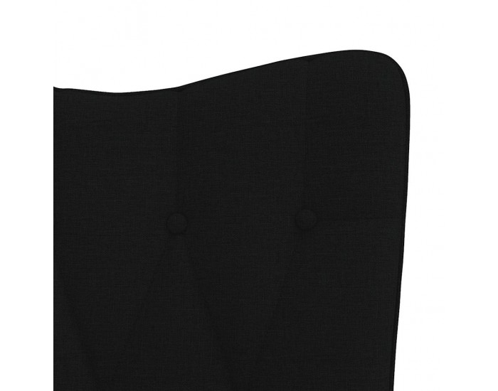 Sonata H Релаксиращ стол с табуретка, черен, плат