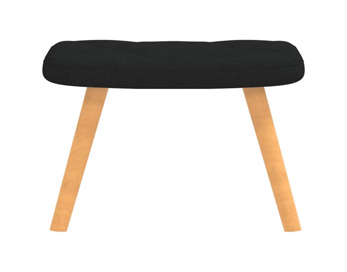 Sonata H Релаксиращ стол с табуретка, черен, плат