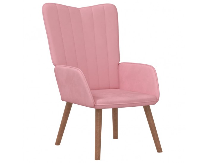 Sonata H Релаксиращ стол, розов, кадифе