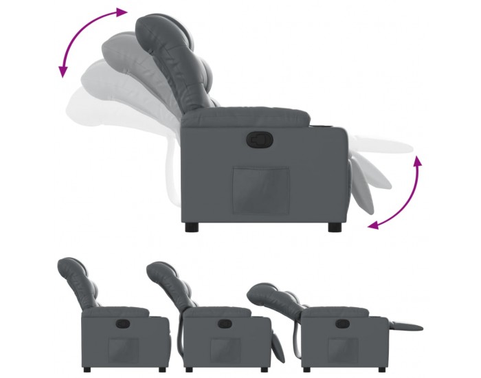 Sonata H Наклоняем стол, сив, изкуствена кожа