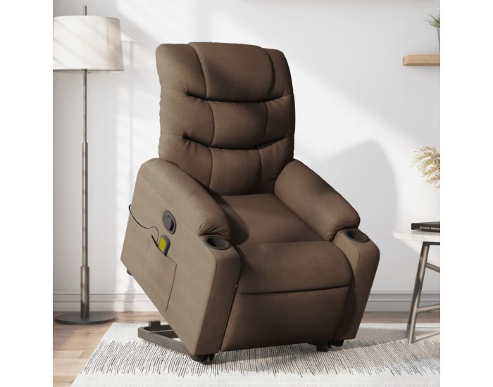 Sonata H Изправящ масажен реклайнер стол, кафяв, текстил