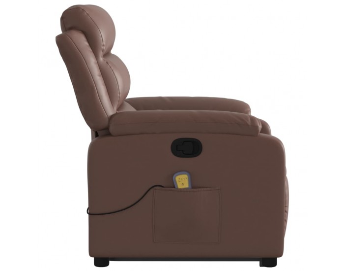 Sonata H Изправящ масажен реклайнер стол, кафяв, изкуствена кожа