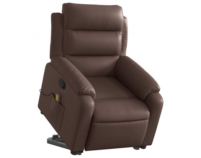 Sonata H Изправящ масажен реклайнер стол, кафяв, изкуствена кожа