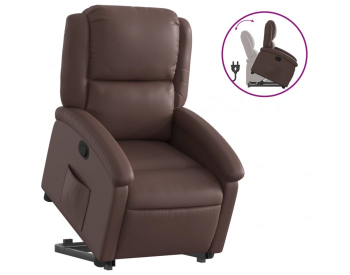 Sonata H Изправящ реклайнер стол, кафяв, изкуствена кожа