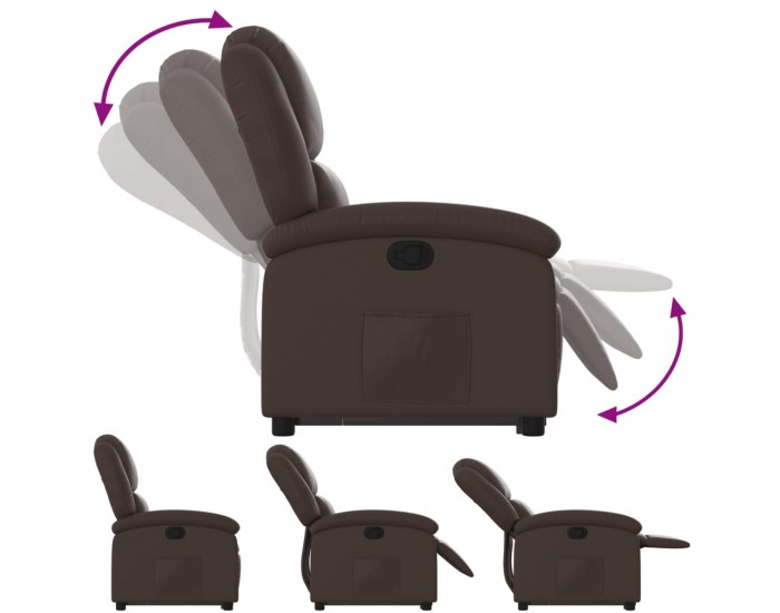 Sonata H Изправящ реклайнер стол, кафяв, изкуствена кожа