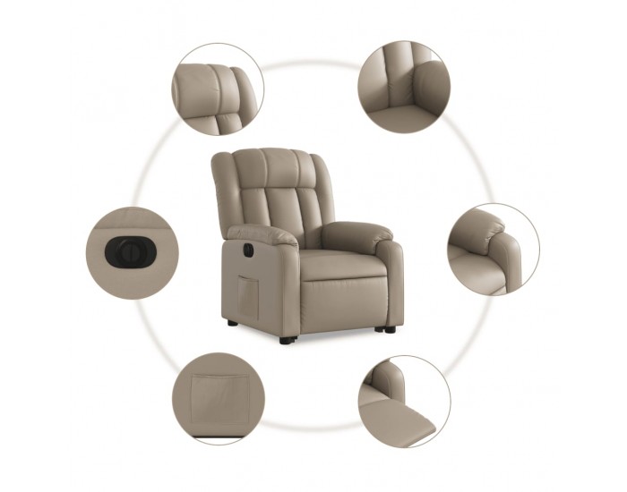 Sonata H Електрически изправящ реклайнер стол, капучино, изкуствена кожа