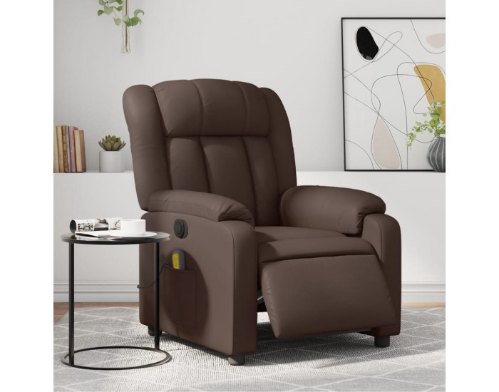 Sonata H Електрически масажен реклайнер стол, кафяв, изкуствена кожа
