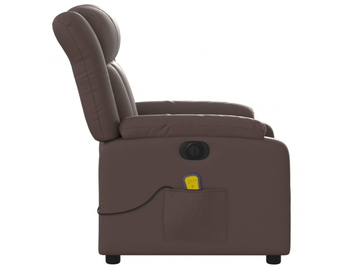 Sonata H Електрически масажен реклайнер стол, кафяв, изкуствена кожа