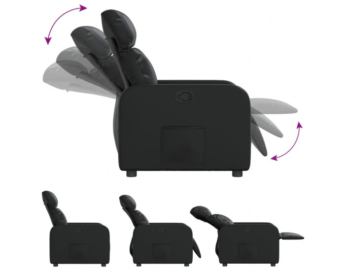 Sonata H Реклайнер, черен, изкуствена кожа