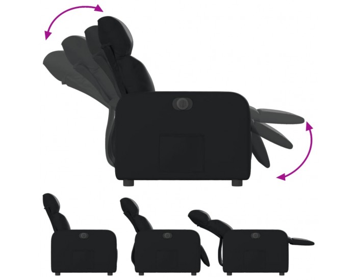 Sonata H Електрически наклоняем стол, черен, изкуствена кожа