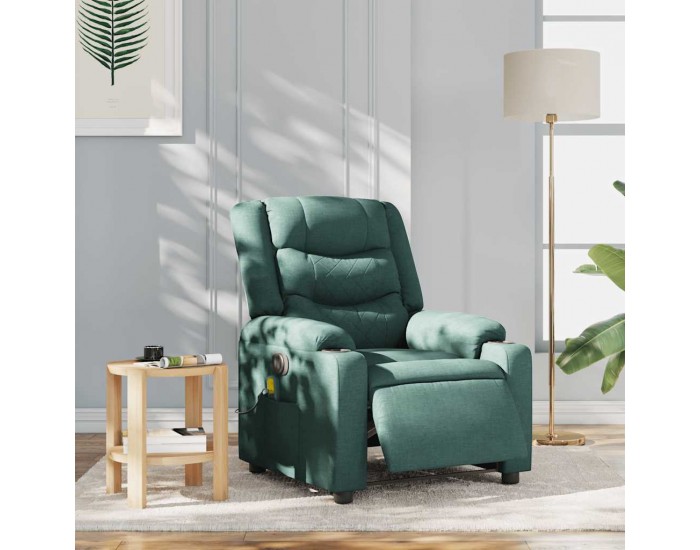 Sonata H Електрически масажен наклоняем стол, тъмнозелен, текстил