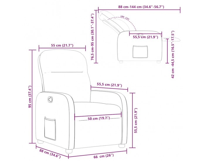 Sonata H Наклоняем стол, тъмнокафяв, текстил