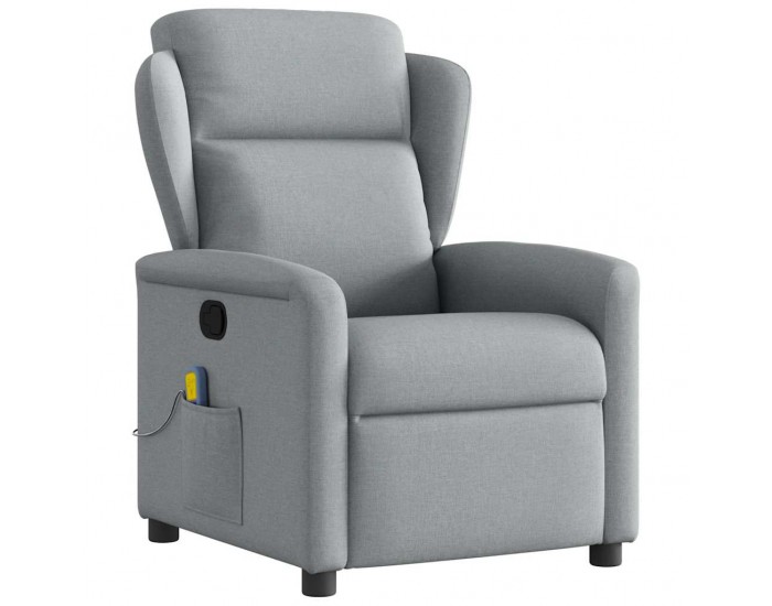 Sonata H Масажен реклайнер стол, светлосив, текстил