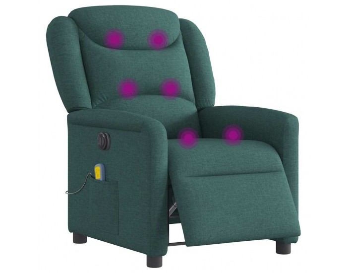 Sonata H Електрически масажен наклоняем стол, тъмнозелен, текстил