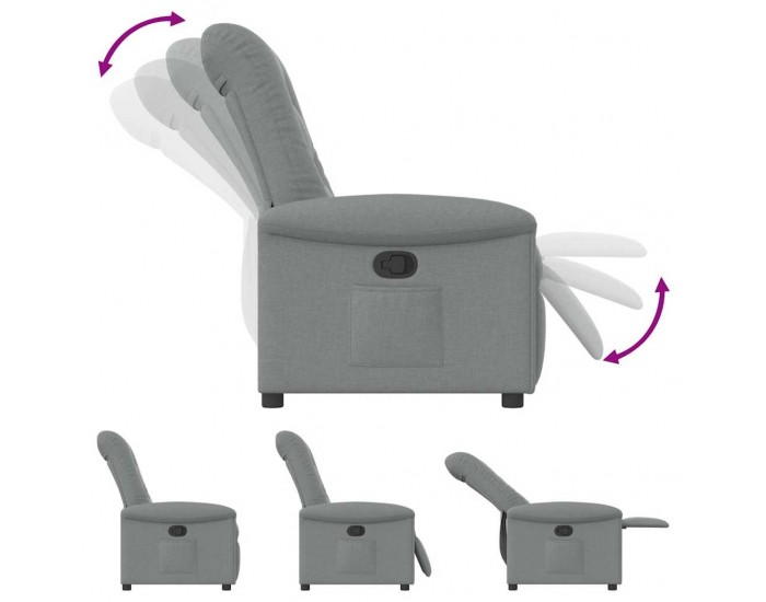 Sonata H Реклайнер стол, светлосив, текстил