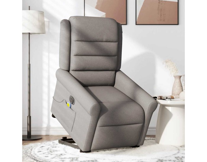 Sonata H Електрически изправящ масажен реклайнер стол таупе текстил