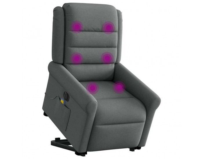 Sonata H Електрически изправящ масажен реклайнер стол тъмносив текстил