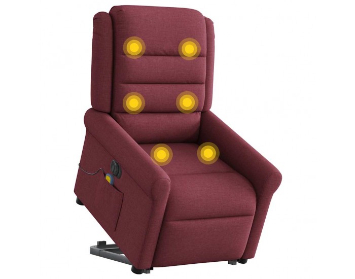 Sonata H Електрически изправящ масажен реклайнер виненочервен текстил