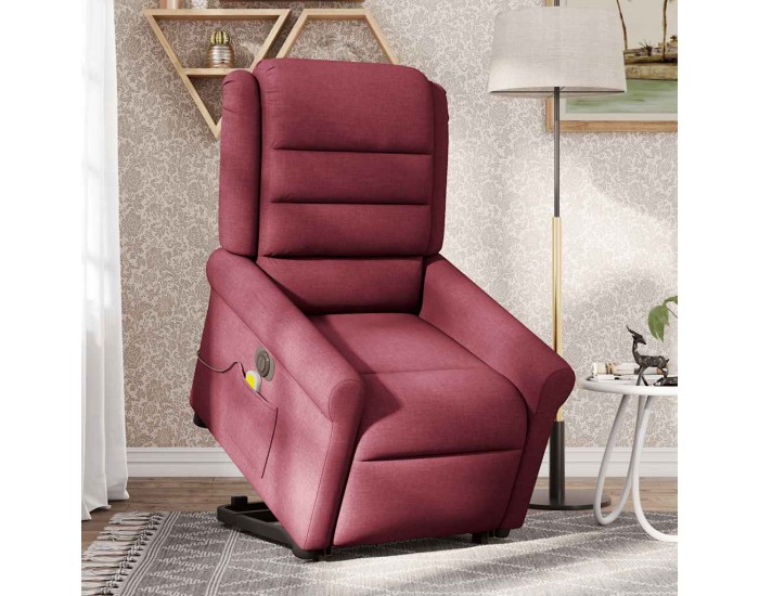 Sonata H Електрически изправящ масажен реклайнер виненочервен текстил
