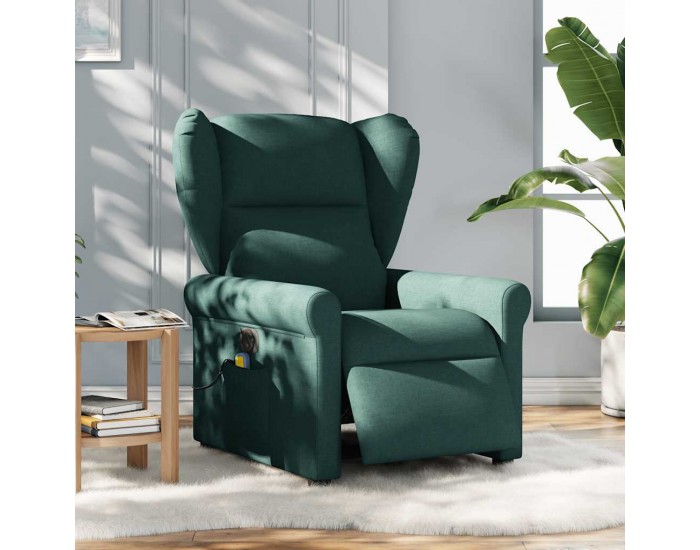 Sonata H Електрически масажен наклоняем стол, тъмнозелен, текстил