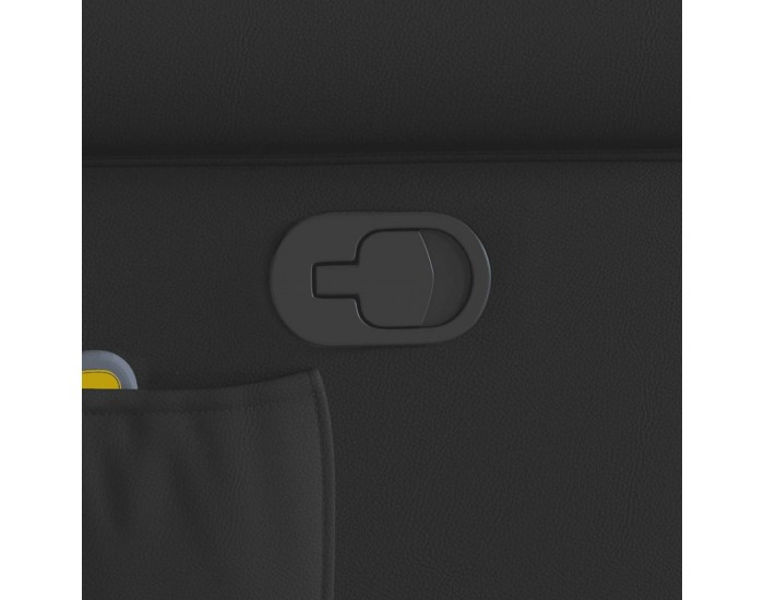 Sonata H Изправящ масажен реклайнер стол, лъскаво черно, изкуствена кожа