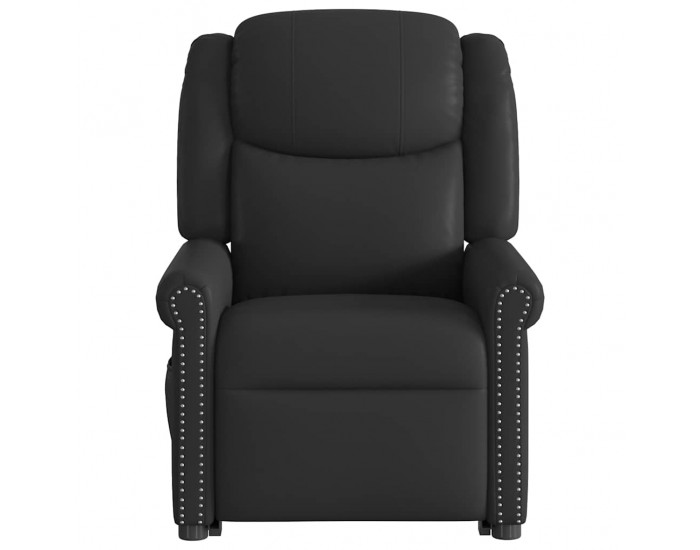 Sonata H Изправящ масажен реклайнер стол, лъскаво черно, изкуствена кожа