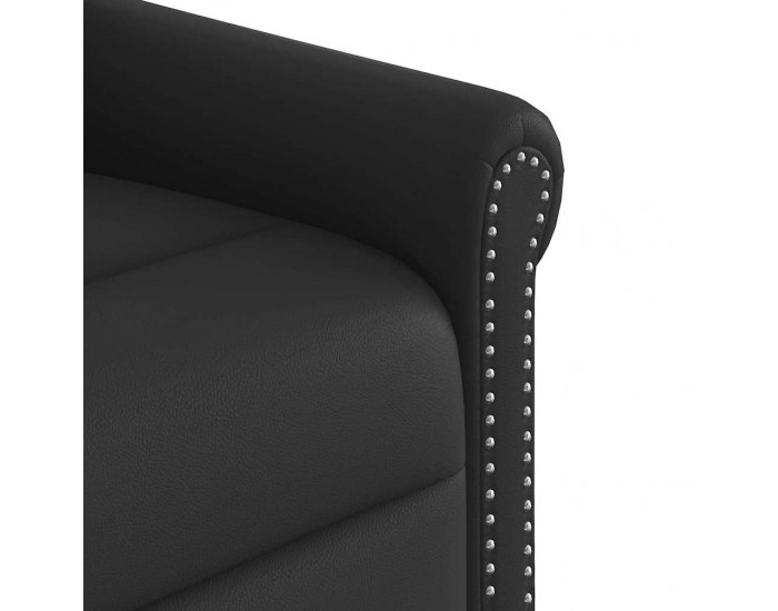 Sonata H Изправящ масажен реклайнер стол, лъскаво черно, изкуствена кожа