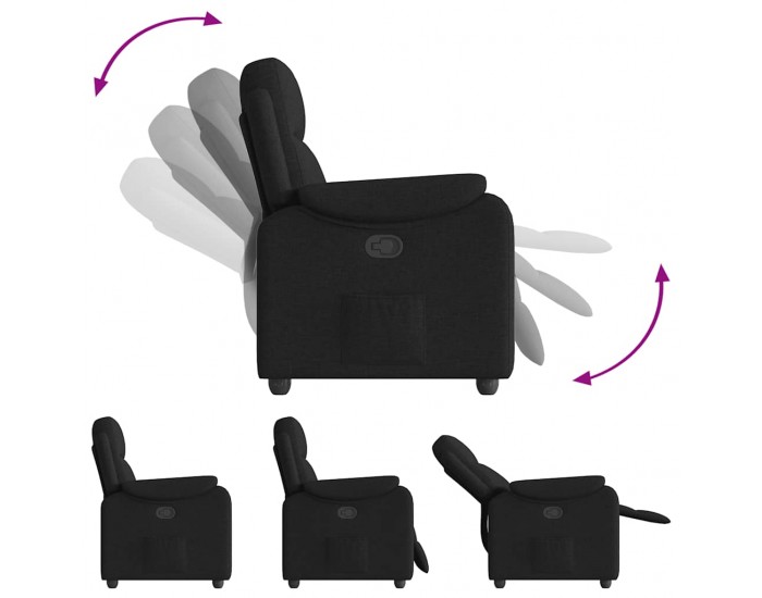 Sonata H Наклоняем стол, черен, текстил