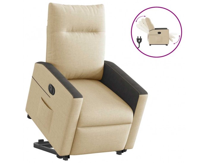 Sonata H Електрически изправящ реклайнер стол, кремав, текстил