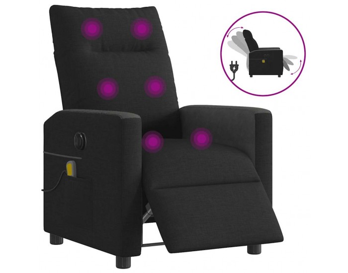 Sonata H Електрически масажен наклоняем стол, черен, текстил