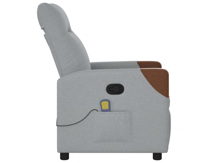 Sonata H Масажен реклайнер стол, светлосив, текстил