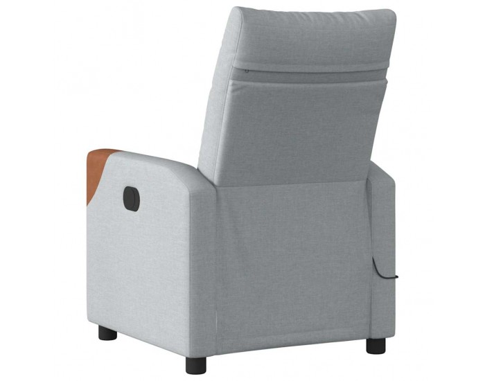 Sonata H Масажен реклайнер стол, светлосив, текстил