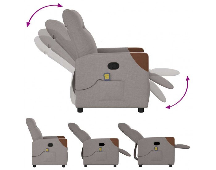 Sonata H Масажен наклоняем стол, таупе, текстил