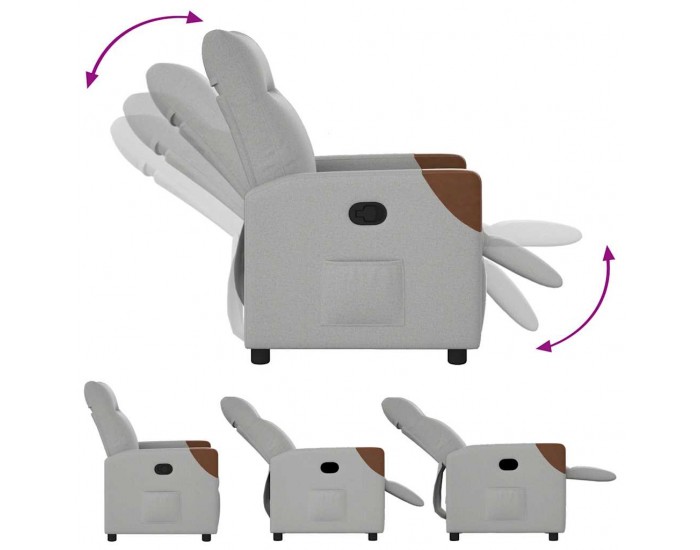 Sonata H Recliner Chair Cloud Grey Fabric