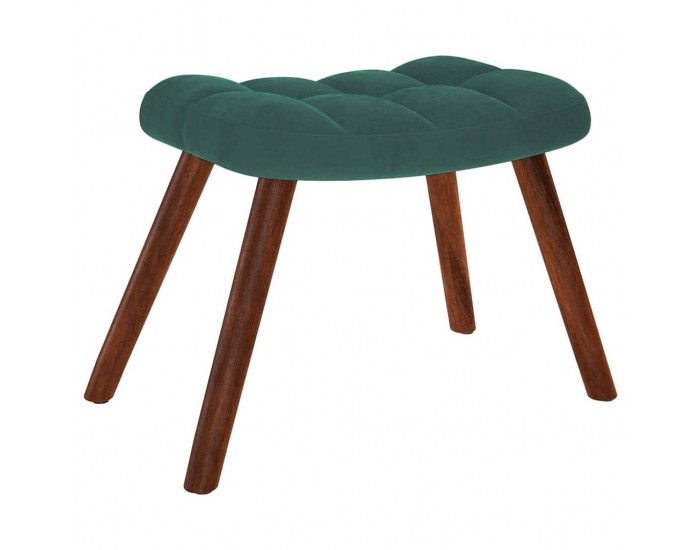 Sonata H Релакс стол с табуретка, тъмнозелен, кадифе