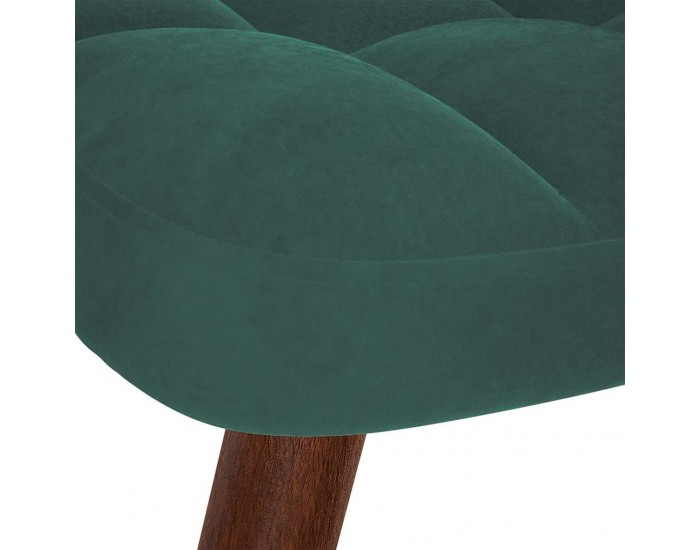 Sonata H Релакс стол с табуретка, тъмнозелен, кадифе