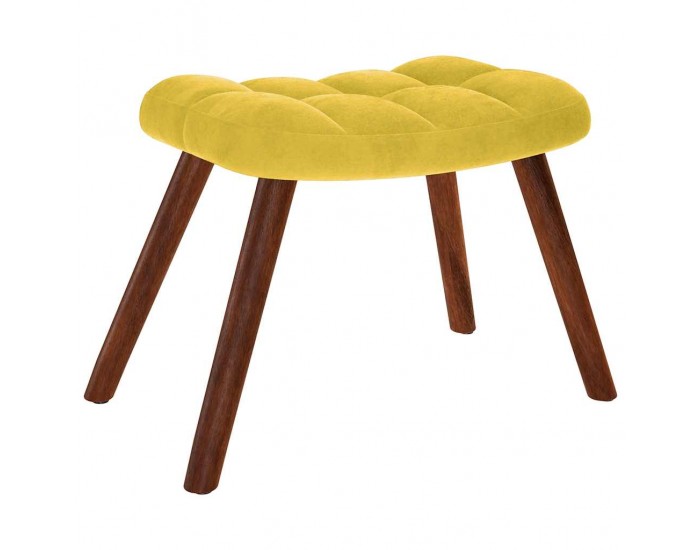 Sonata H Релаксиращ стол с табуретка Жълто кадифе